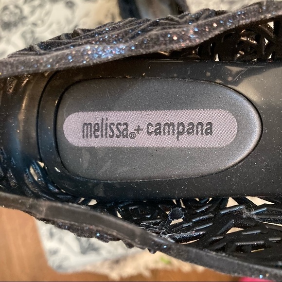 MELISSA + CAMPANA Sz 7 Jelly Sparkly Ballerina Flats Slip On  Shoes Loafers - Picture 4 of 10